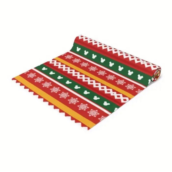 13x72 Table Runner Disney Hidden Mickey Mouse Christmas Tree Fabric Mantel scarf - Picture 2 of 5